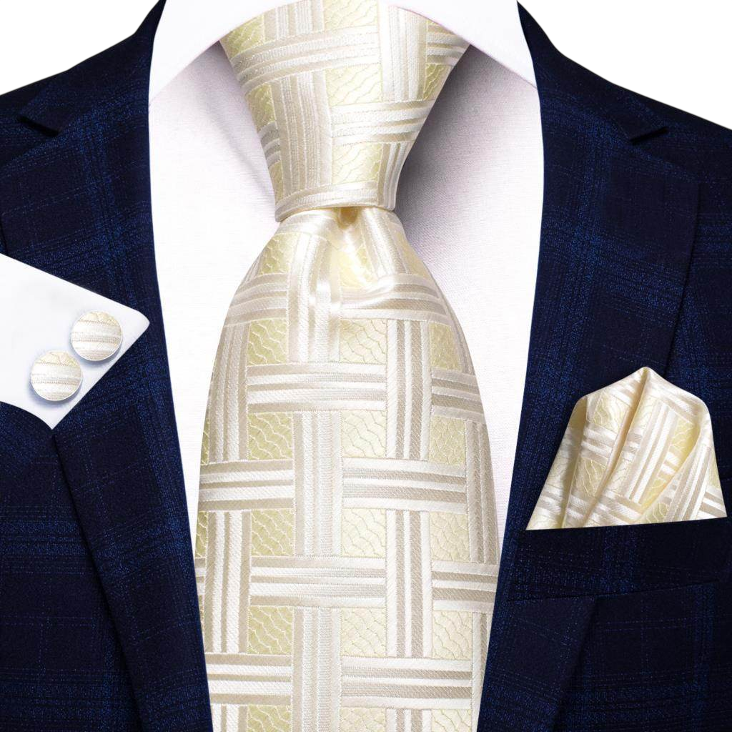 VacationGrabs Gold Paisley Formal Tie for Men