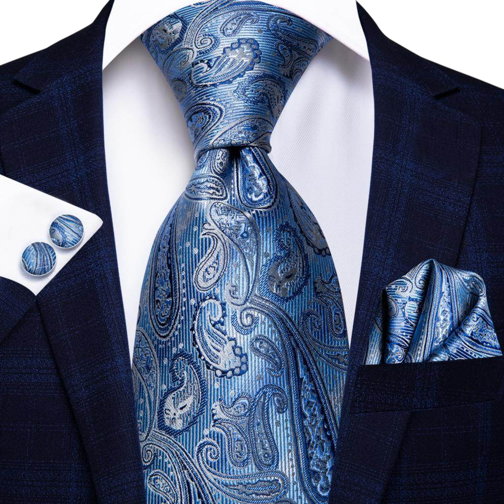 VacationGrabs Gold Paisley Formal Tie for Men