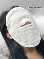 Soft white hot compress face towel for soothing relaxation