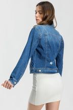 Women's denim jacket, classic blue, versatile for casual wear