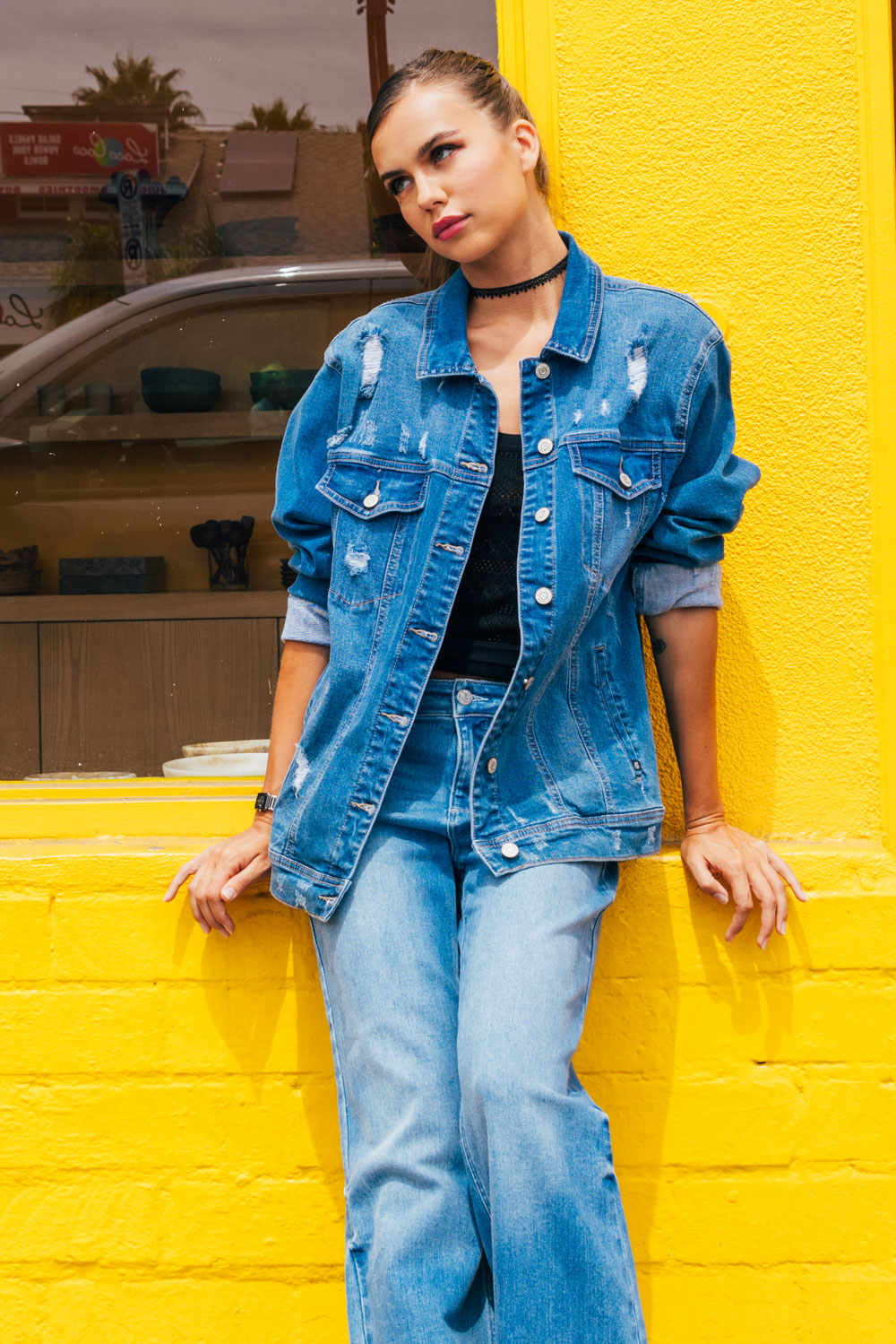 women's denim jacket, casual style, lightweight material for everyday wear