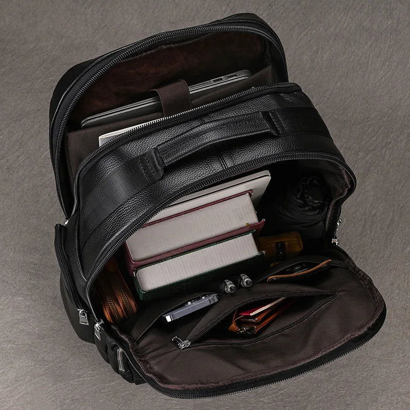 black leather backpack backpack with multiple compartments for organization