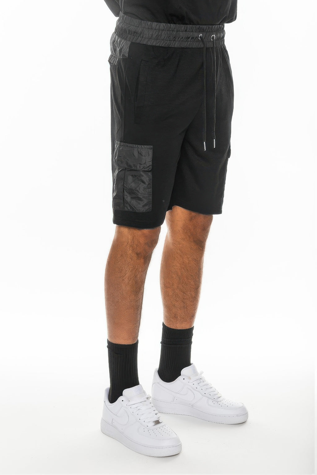 Men's black lightweight running shorts with pockets for comfort