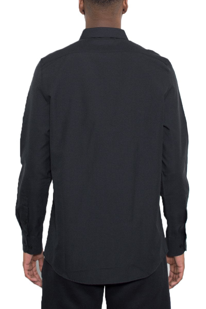 Men's black long sleeve shirt, stylish and versatile for casual wear