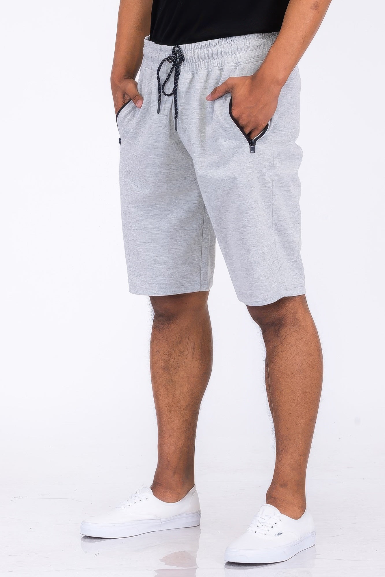 Gray lounge shorts men, comfortable cotton blend for casual wear