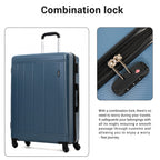 Blue hardshell luggage sets it with combination lock for secure travel