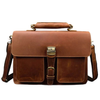 Luxury Genuine Leather Briefcase Laptop Bag Vintage Shoulder