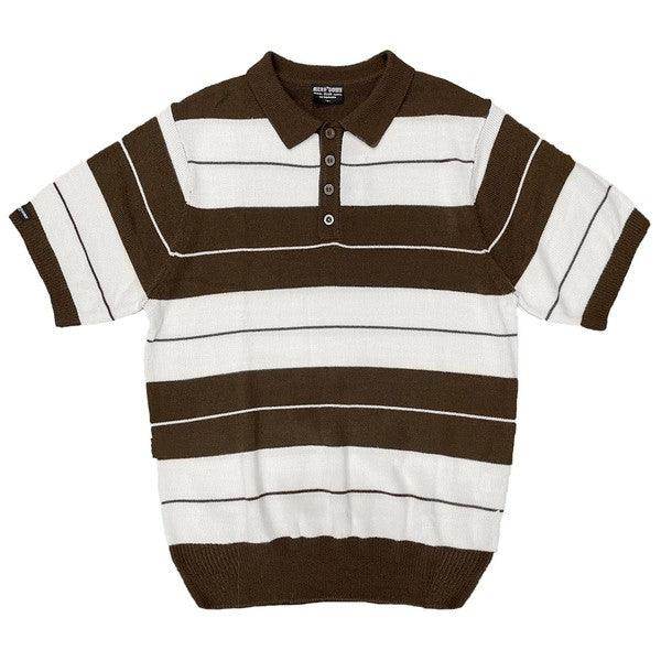 Mens 50's Charlie Brown Striped Shirts Short Sleeve Polo - VacationGrabs
