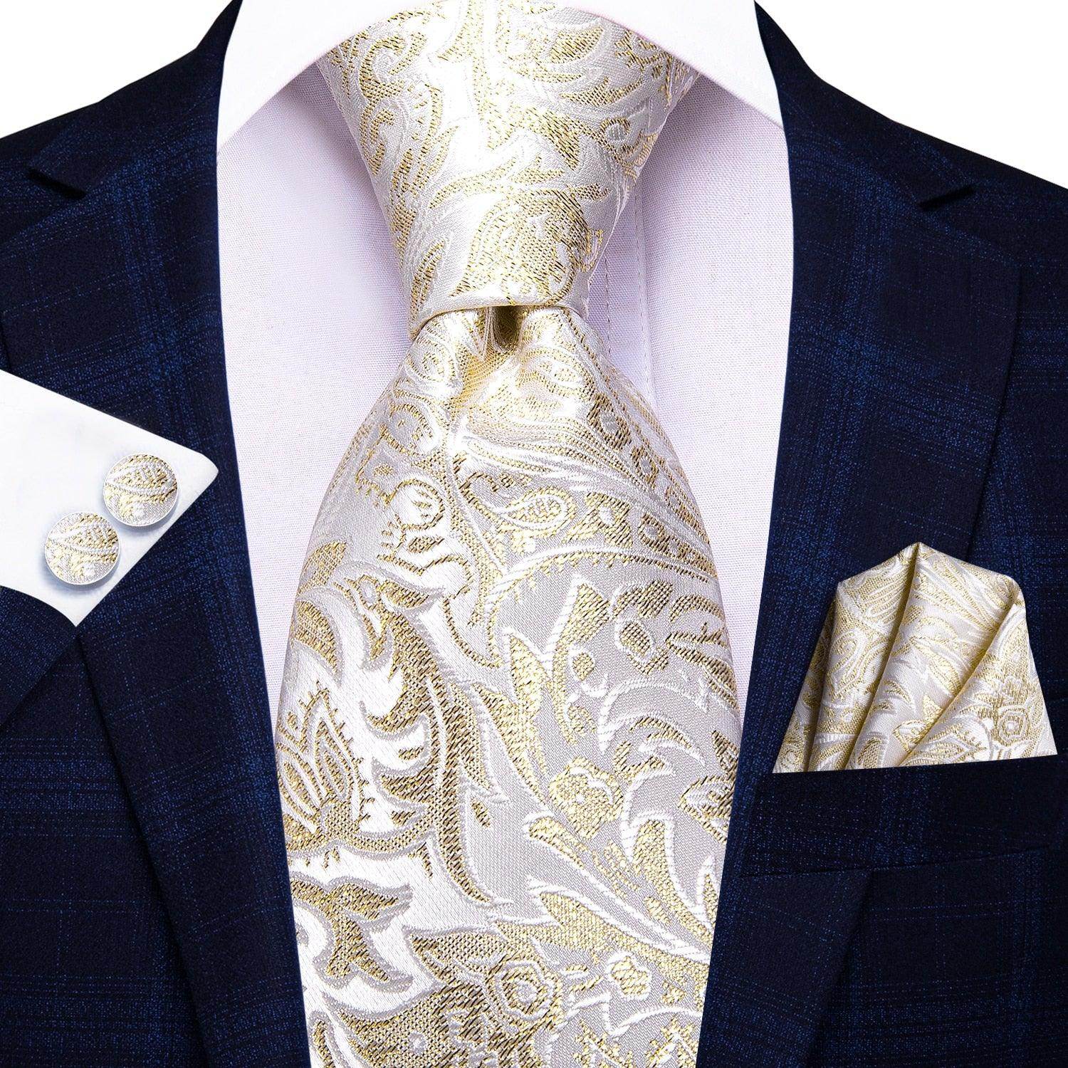 Mens Formal Luxury Wedding Neckties Gravatas 100% Silk - VacationGrabs