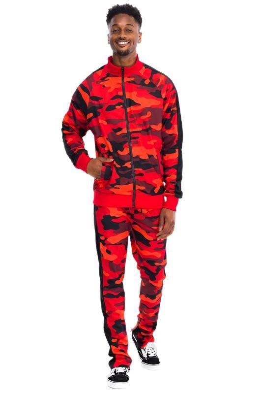 Mens Full Camo Stripe Jacket And Pant Set - VacationGrabs