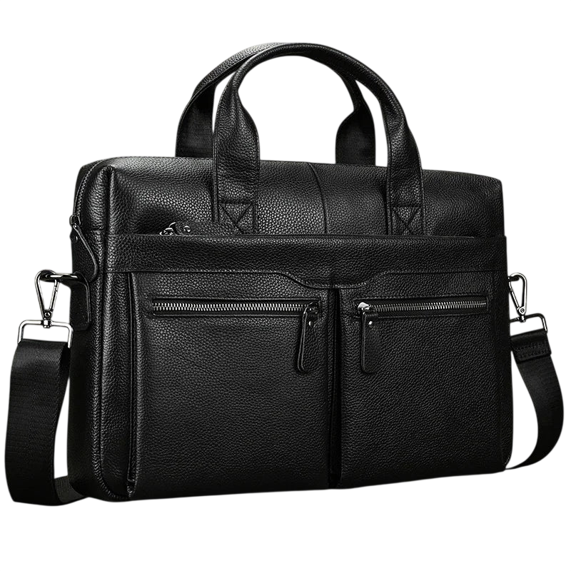 Men's Leather Briefcase 15.6" Laptop Bag Top Layer Leather