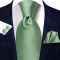 Pastel Solid Silk Wedding Ties Cufflink Set - VacationGrabs