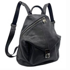 Black leather backpack, stylish design for women on the go