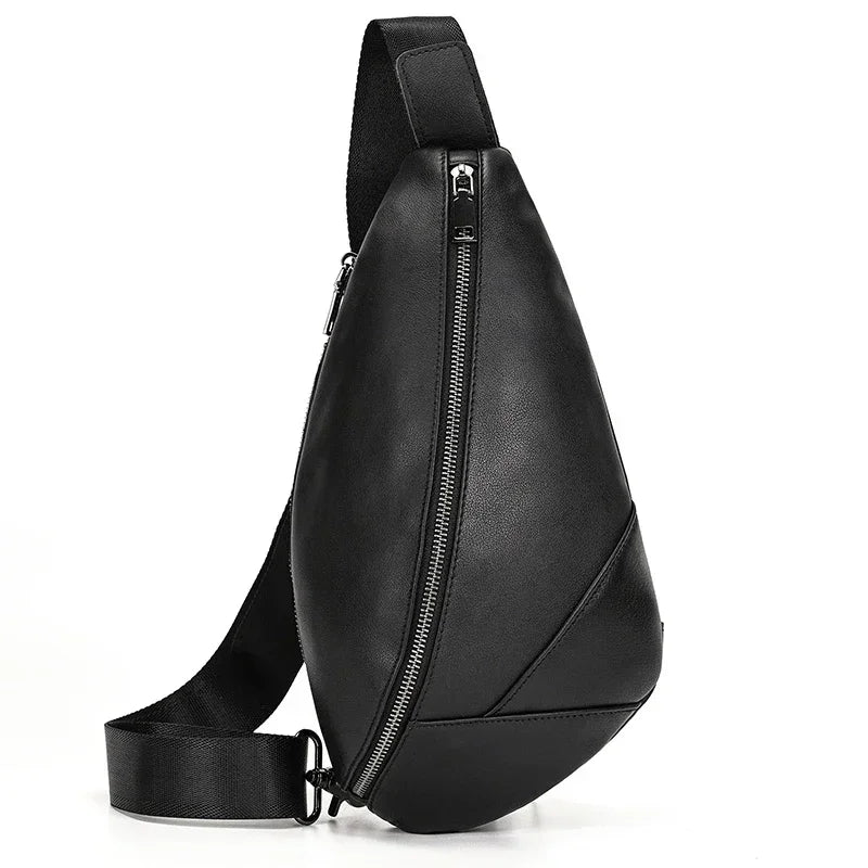black quality leather lightweight backpack for travel and daily use