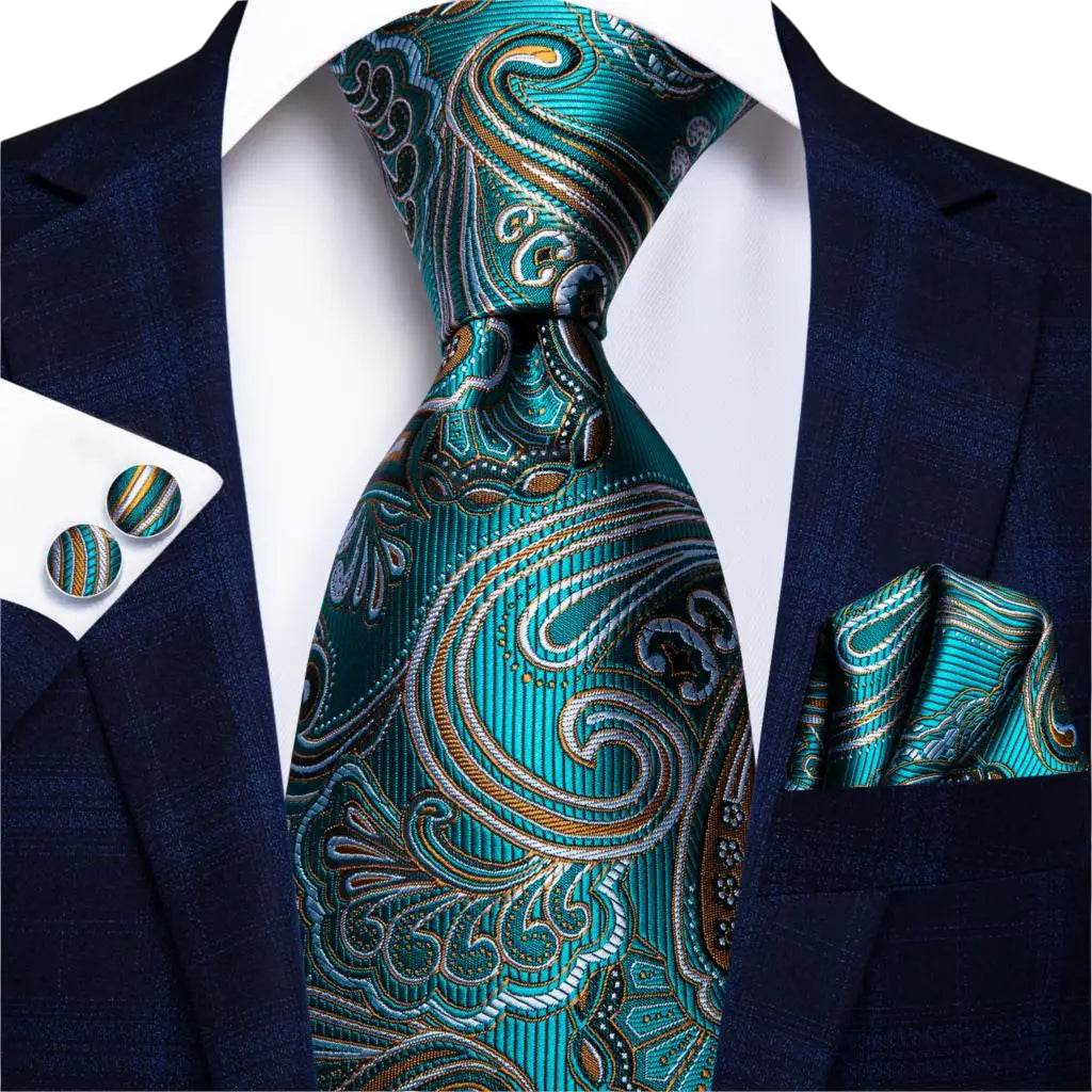 Multicolor Paisley 100% Silk Tie Sets for Men