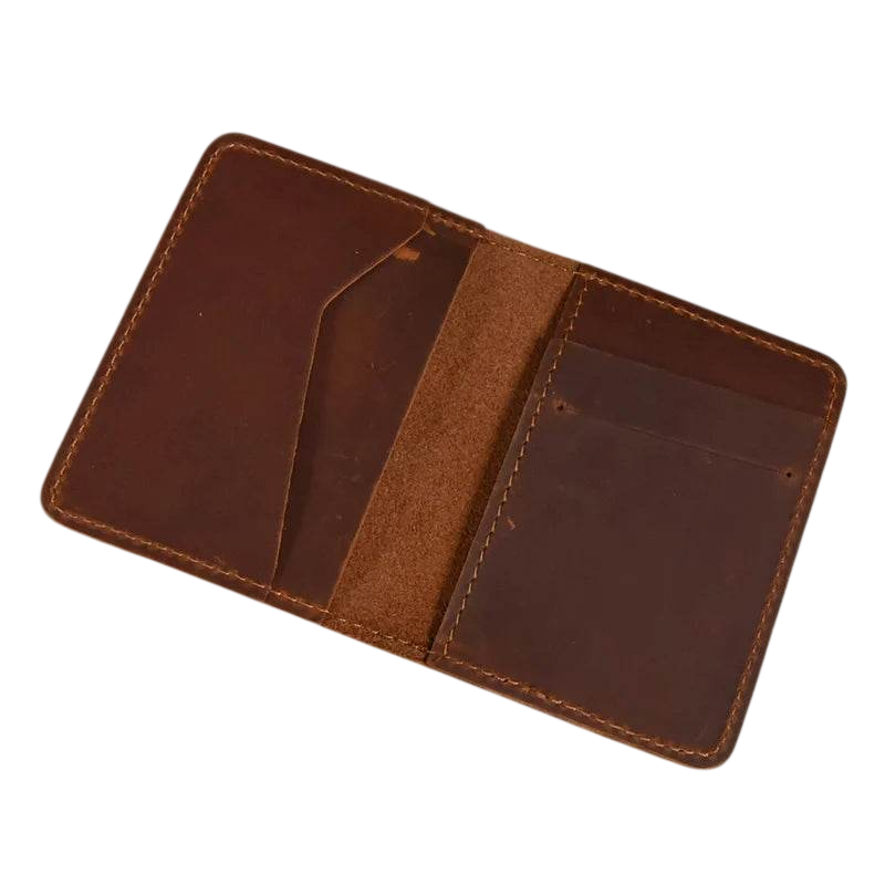 Retro Leather Passport Wallet Card Holder Bifold for Men