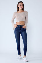 Women's dark wash skinny pants jeans, perfect for casual outings