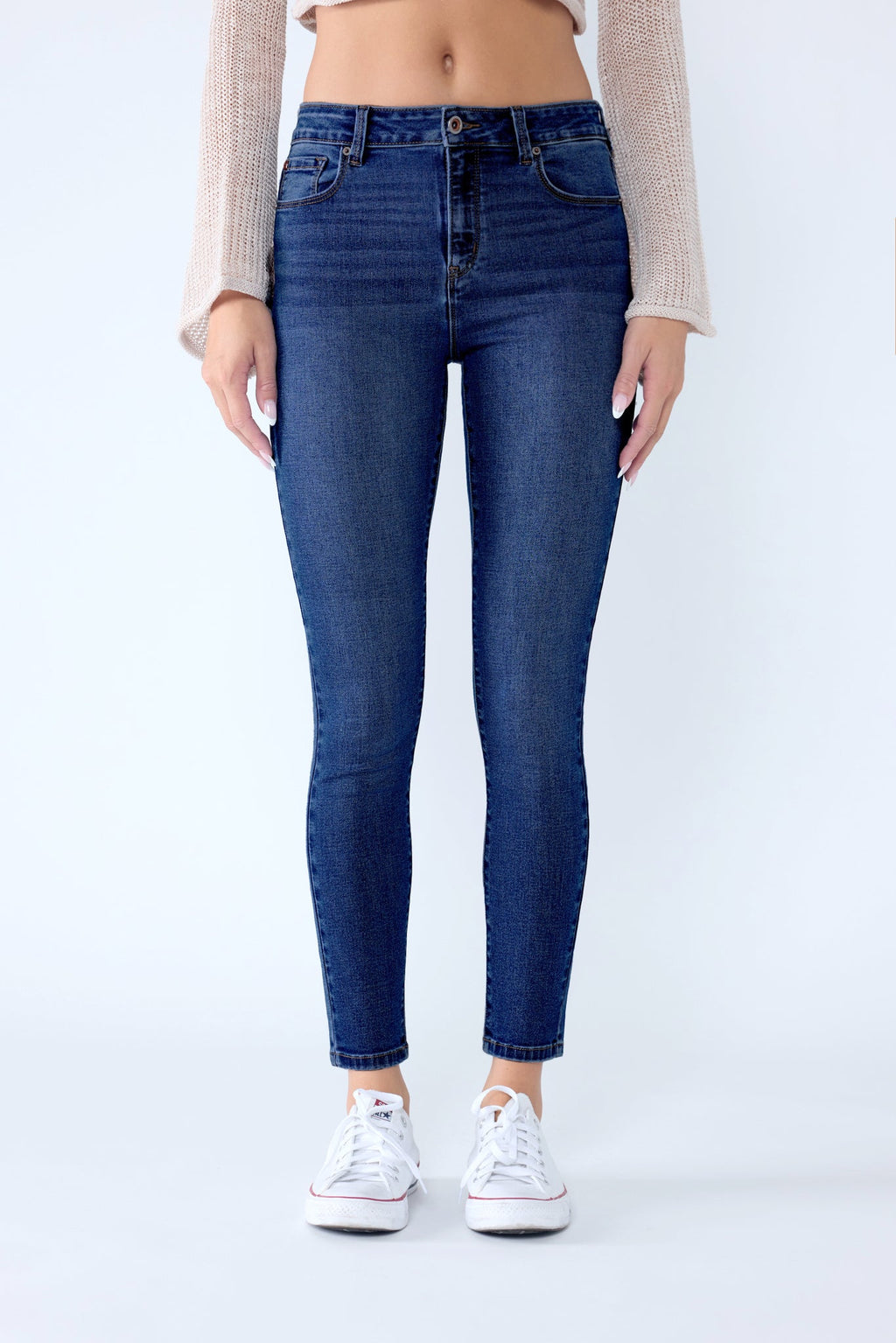 Women's blue cotton skinny pants jeans for casual wear
