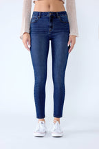 Women's blue cotton skinny pants jeans for casual wear