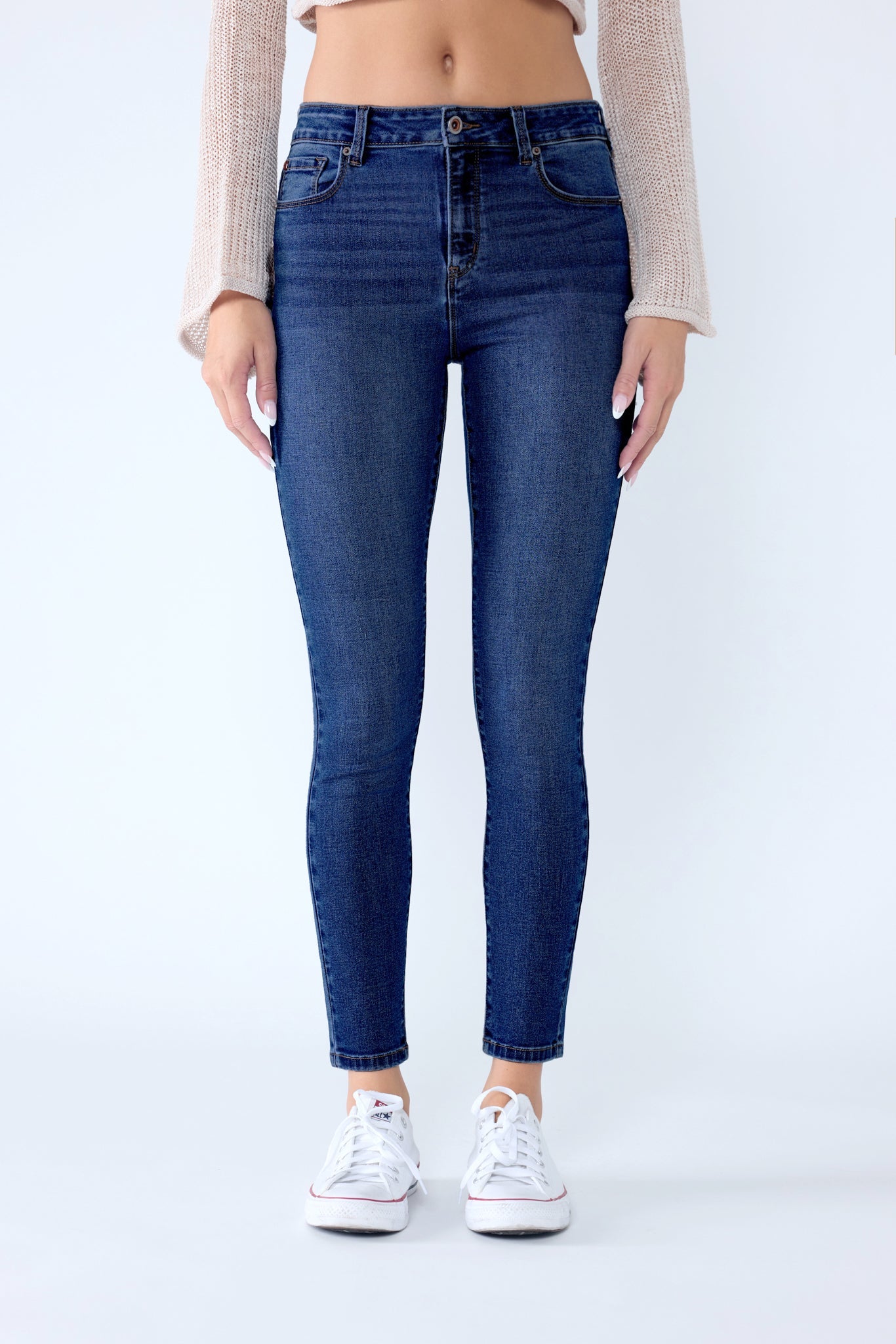Women's blue cotton skinny pants jeans for casual wear