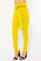 Women's yellow skinny pants jeans, stretchy fabric for chic style