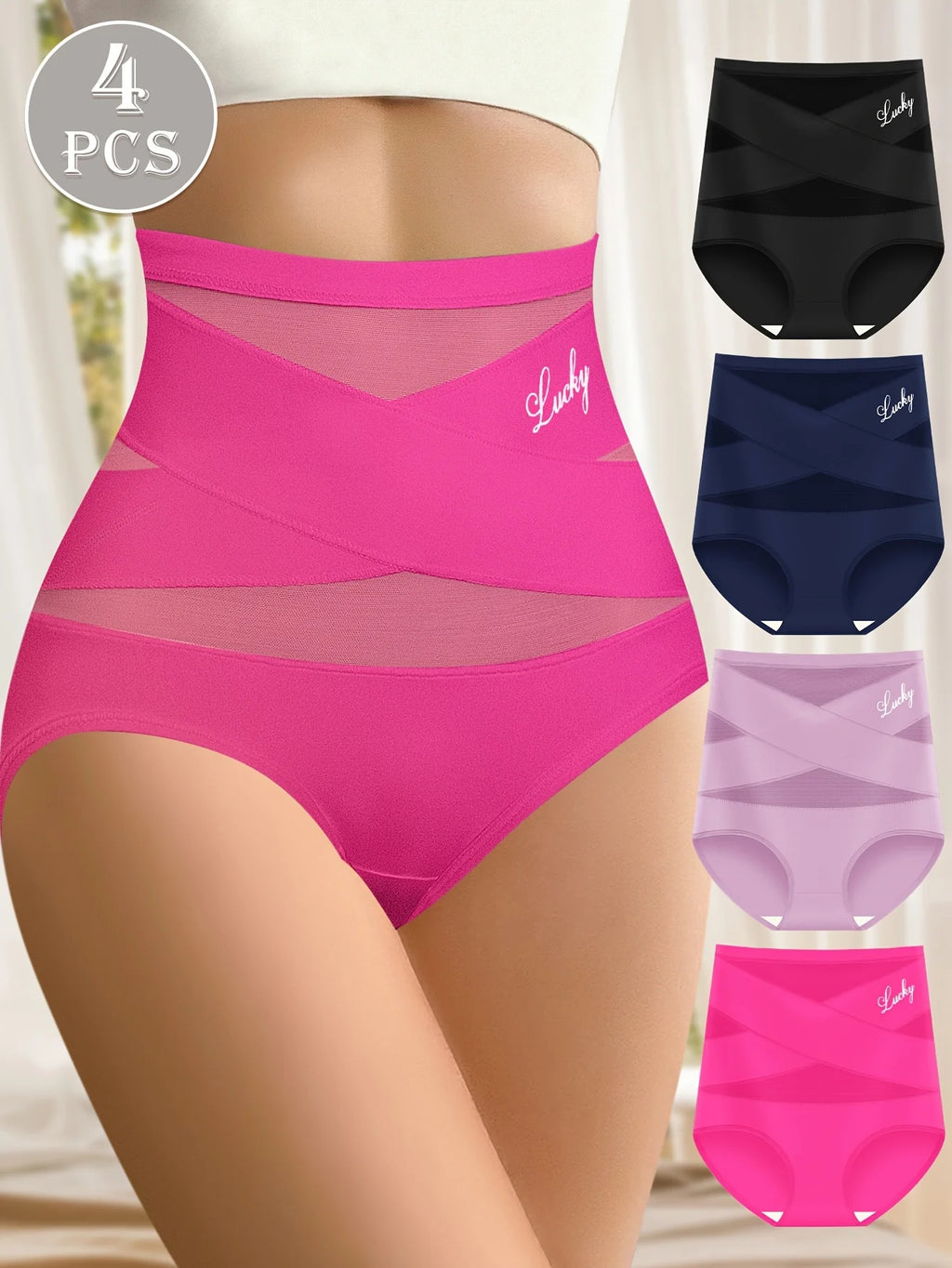 Women's high-waisted swim dresses with tummy control in pink and black