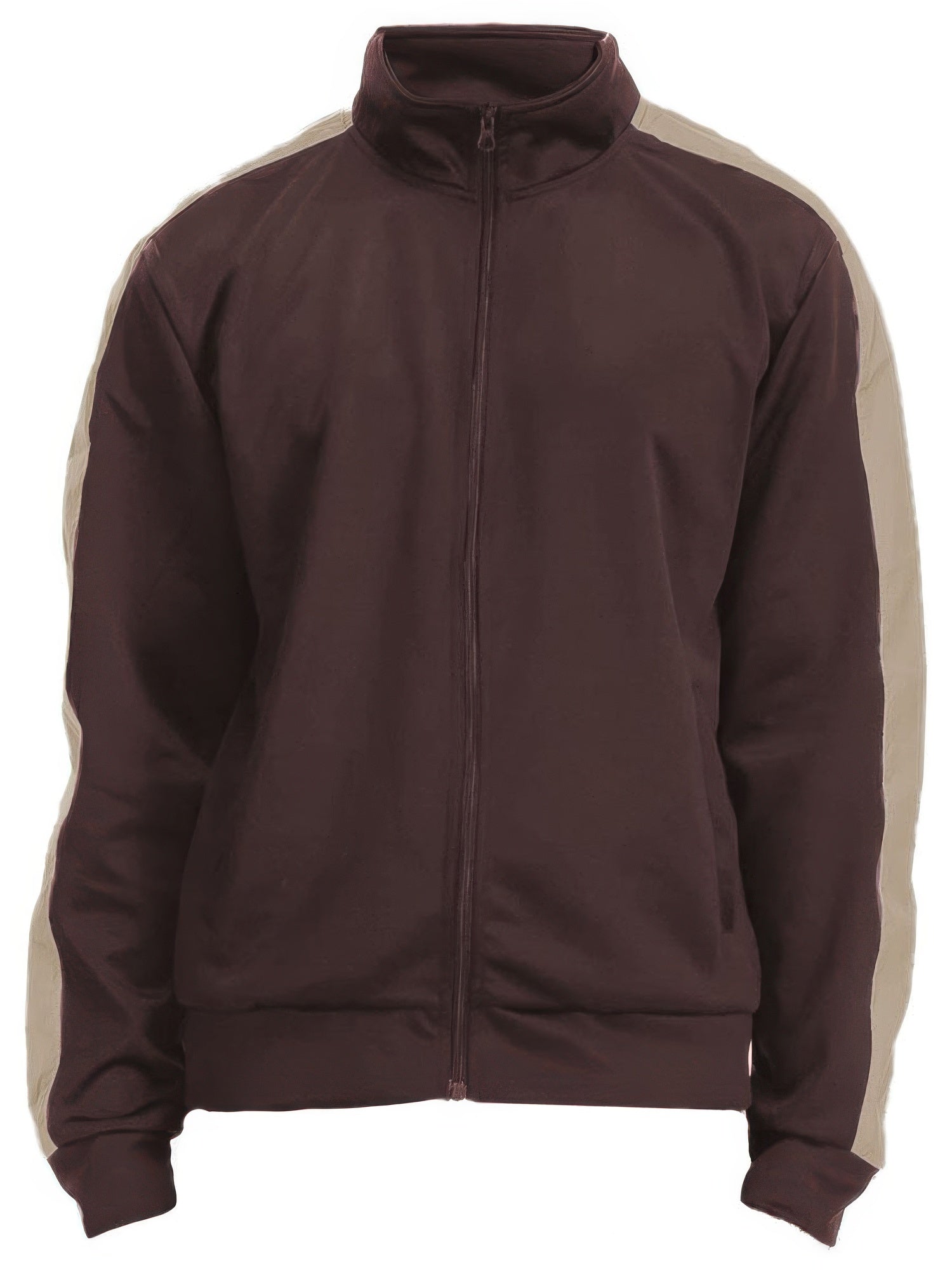 Men's brown track jacket, lightweight polyester for casual wear