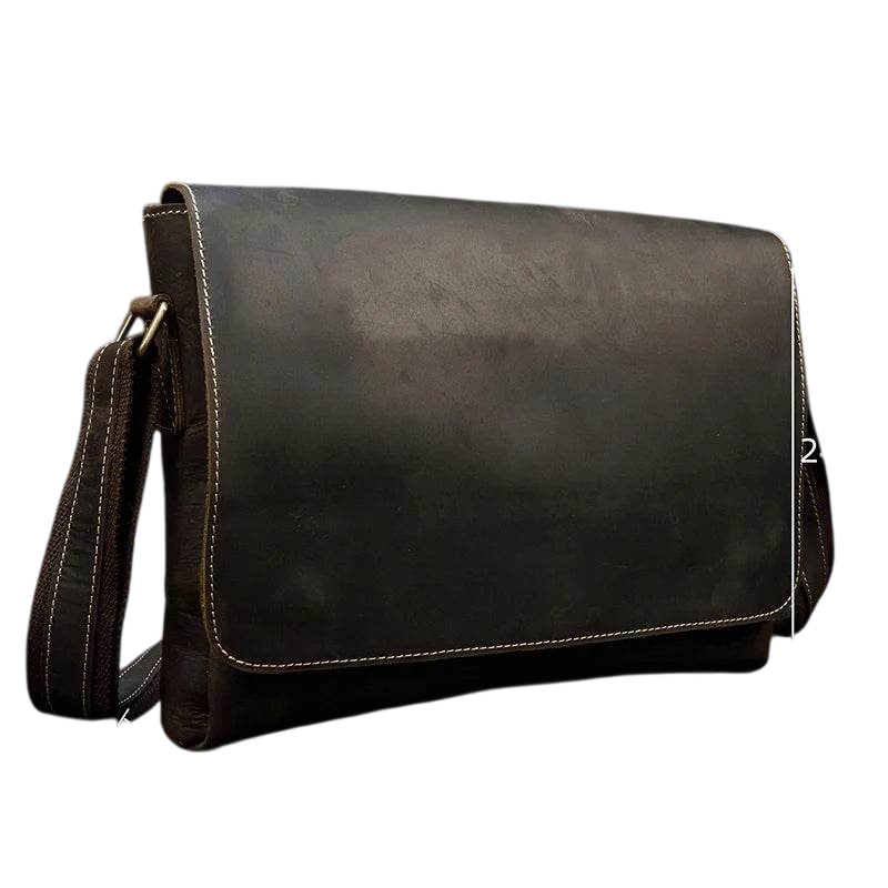 Vintage Crazy Horse Leather Men's Briefcase Laptop Messenger