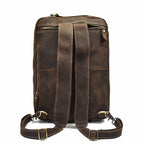 High Quality Leather Professional Bag 3 Ways to Use . Distressed brown leather convertible backpack with adjustable straps