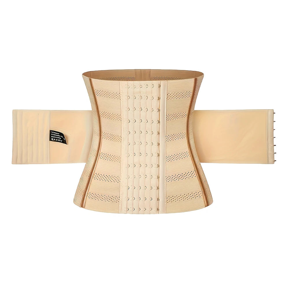 Beige waist corset trainer, latex material for support and shaping