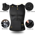 Men's black waist corset trainer, breathable material for fitness
