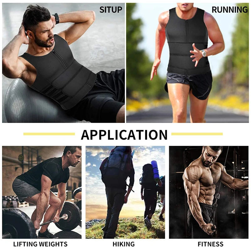 Men's black waist corset trainer for fitness, running, and weightlifting