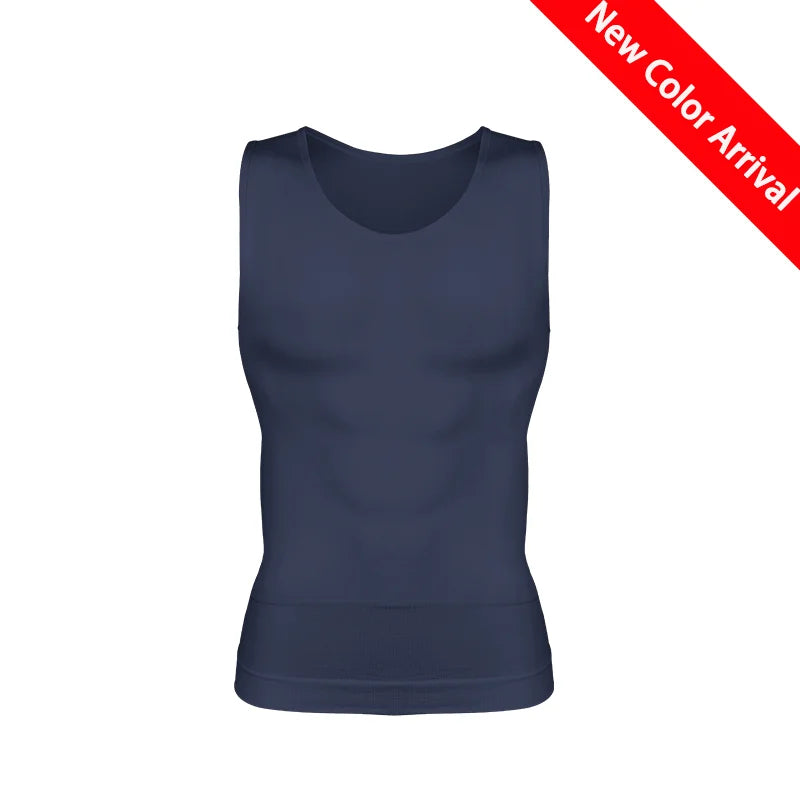 Men's navy waist corset trainer, comfortable compression wear