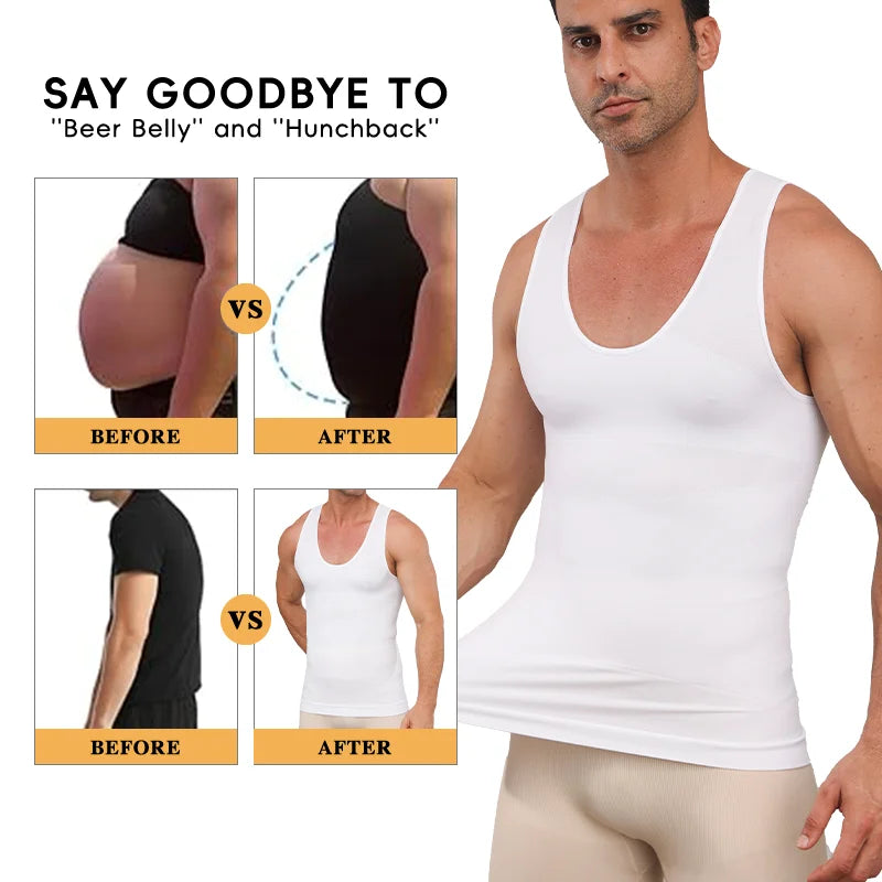 Men's white waist corset trainer for body shaping and support