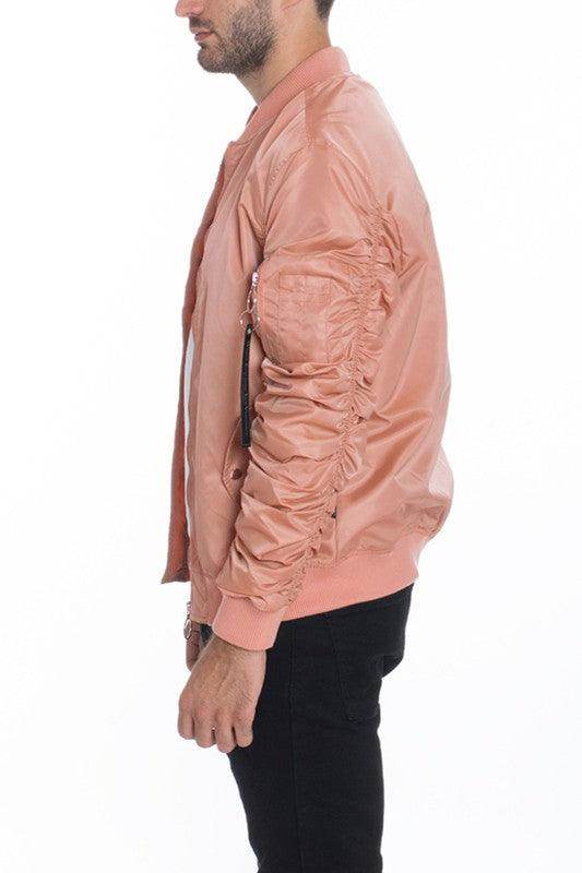 Men Casual Flight Lined Bomber Jacket - VacationGrabs