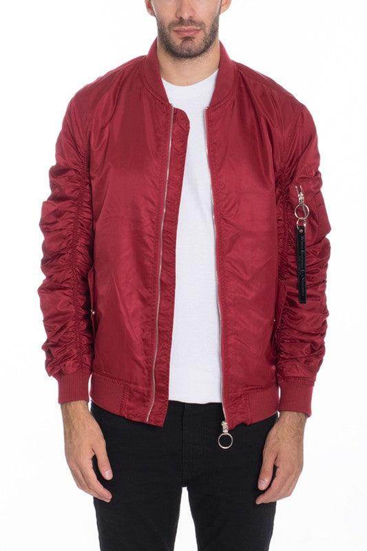 Men Casual Flight Lined Bomber Jacket - VacationGrabs