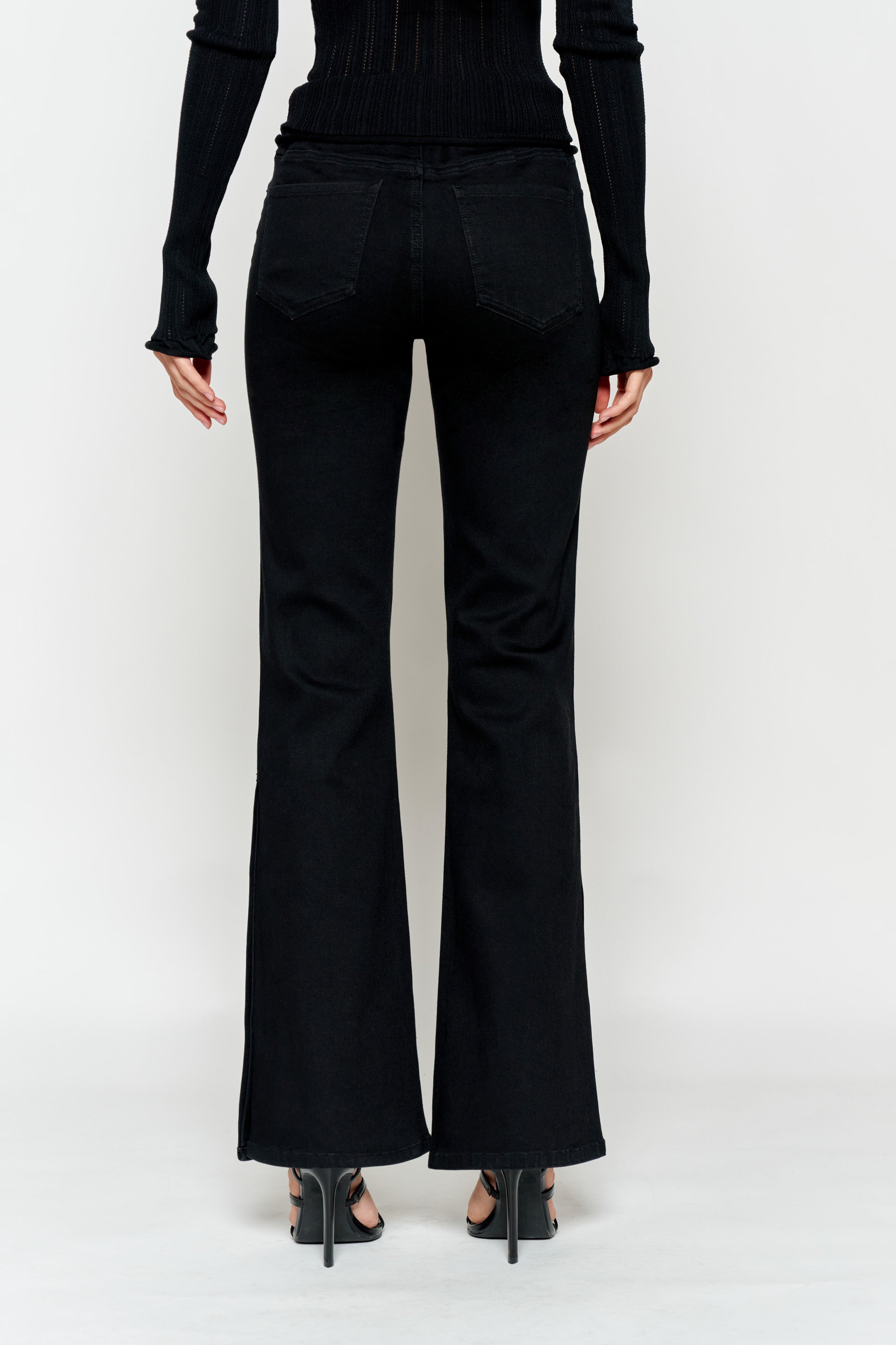 Women's black wide-leg jeans for a stylish, comfortable look
