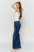 Women's denim wide-leg jeans, perfect for casual outings.