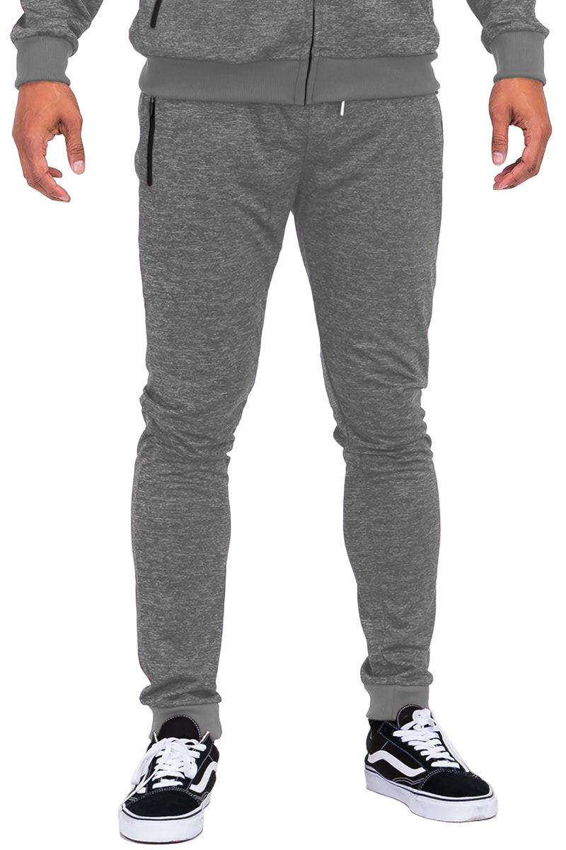 Men's speckled jogger pants in grey color, perfect for comfortable casual wear